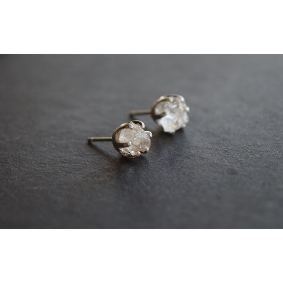 Alternative raw diamond earrings, natural stone, Mothers Day Earrings - Picture 3 of 5